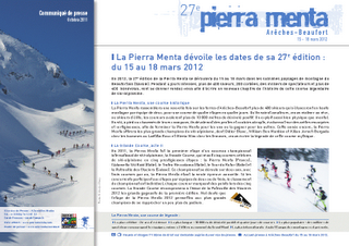 Pierra Menta 2012: notez dans vos agendas...