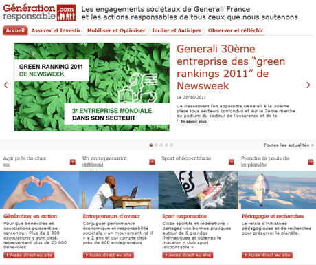 Capture écran generation responsable Generali