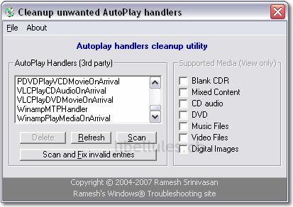 CleanHandlers - AutoPlay cleanup utility
