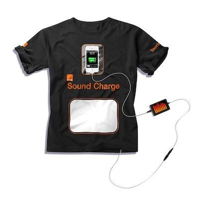 Orange Sound Charge Sound Charge d’Orange le tshirt qui recharge votre téléphone