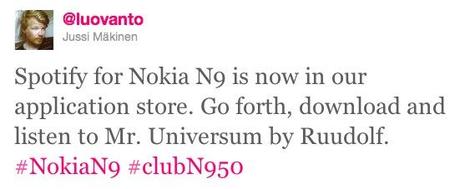 nokia spotify Spotify déboule sur le Nokia N9