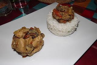 Curry de poulet aux légumes  et son riz basmati