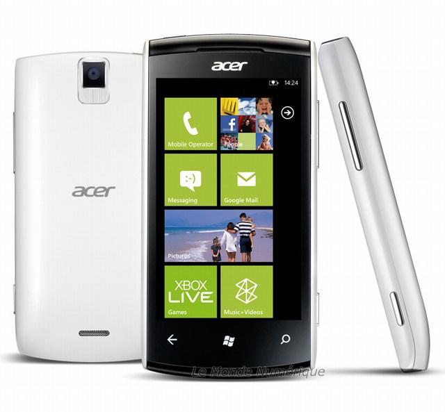 Smartphone Acer Allegro sous Windows Phone 7.5 Mango