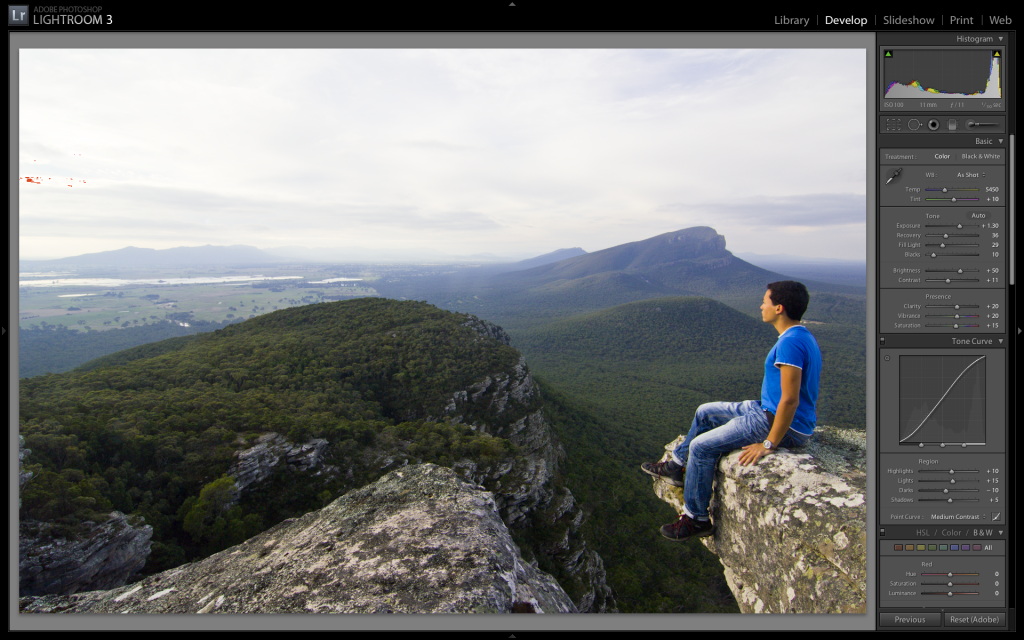 Développement d’une photo de paysage sous Lightroom