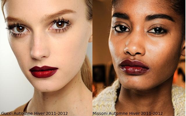 défilés Gucci Missoni bouche burgndy Tendance Maquillage Automne Hiver 2011 2012: La bouche burgundy 