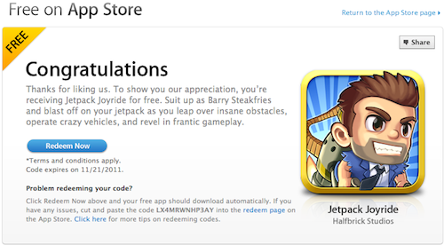 Inédit: Apple offre des applications sur Facebook