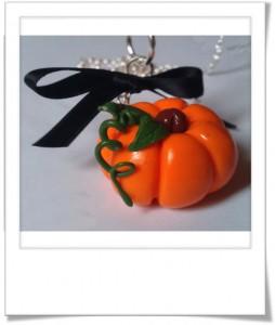 Collier citrouille Fimo