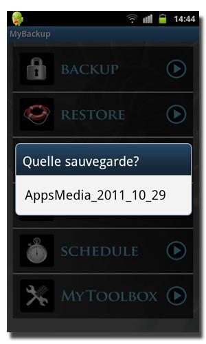 Tutoriel : MyBackup pour Android