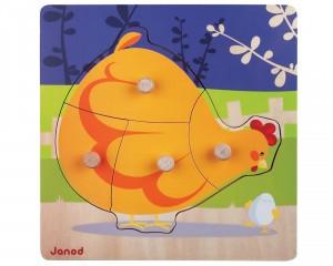 Puzzle bébé en bois « Maman Poule »
