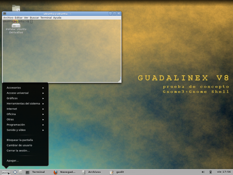 Guadalinex v8 propose une interface Gnome-Shell revisitée