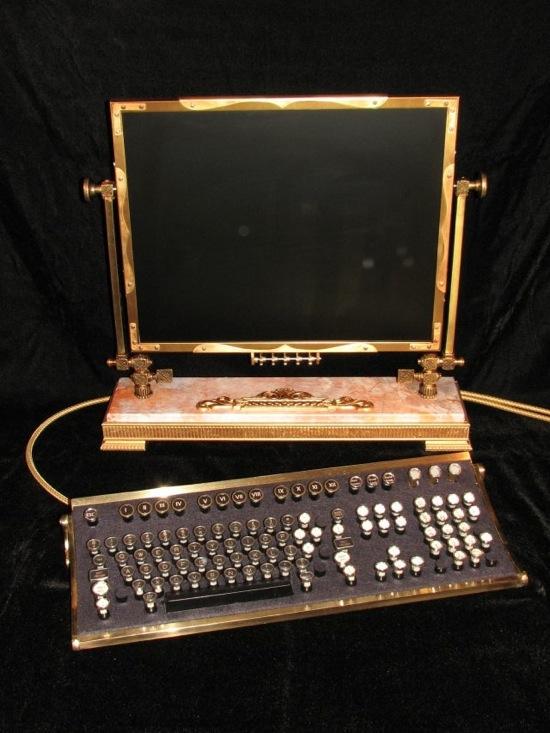 Un clavier et un écran steampunk par Jake von Slatt | À Découvrir