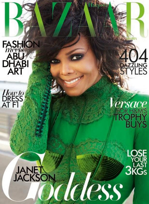Janet Jackson en couverture de Harper Bazaar Arabia