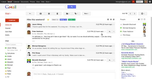 conversations gmail Le nouveau GMail est arrivé