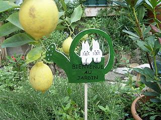 Panneau de jardin lapins