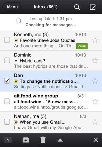 L'application GMail sur iPhone et iPad est disponible...