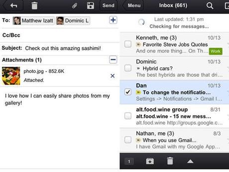 L’application Gmail disponible gratuitement