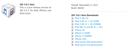 Télécharger iOS 5.0.1 bêta