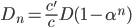 D_n=\displaystyle\frac{c'}{c}D(1-\alpha^n) 