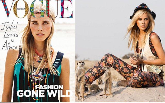 Isabel Lucas cover1 Isabel Lucas en Afrique pour Vogue Australia