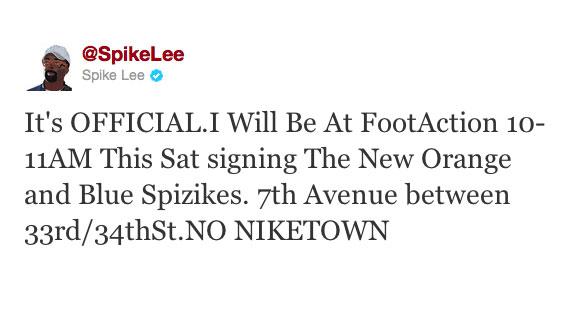 spike lee signing knicks spizikes 2 Spike Lee va signer les Air Jordan Spiz’ike ‘Knicks’ @ NYC 