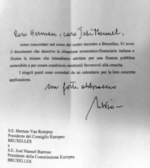 La lettre de Berlusconi