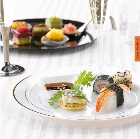 Vaisselle jetable fête noel réveillon anniversaire et mariage Vaisselle jetable or ou argent