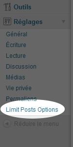 menu limitposts Limiter automatiquement la taille des extraits darticles sur Wordpress