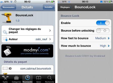 BounceLock Un effet rebond sur le LockScreen