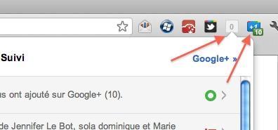 Google + intégré à Chrome grâce à 2 extensions