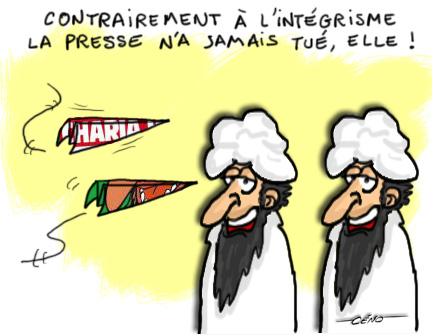 Céno Dessinateur - La Babole : Charlie Hebdo, rebaptisé Charia hebdo, victime d'un attentat