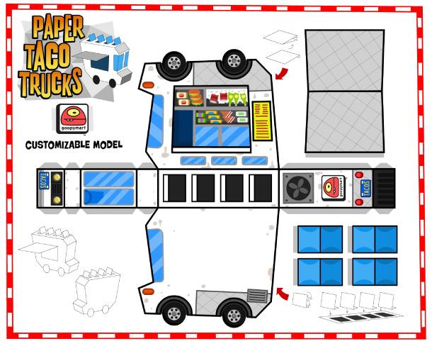 Paper Taco Trucks (x 8)