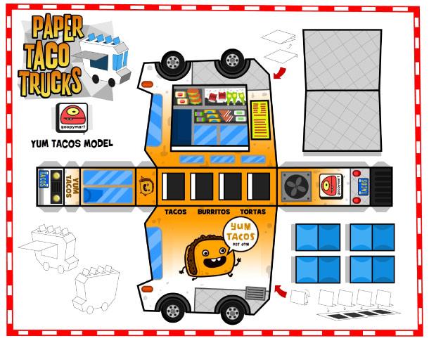 Paper Taco Trucks (x 8)