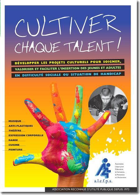 Couverture du dépliant de promotion des projets culturels de l'ALEFPA Couverture du dépliant de promotion des projets culturels de l'ALEFPA