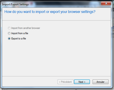 Sauvegarder ses favoris internet