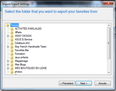 Sauvegarder ses favoris internet