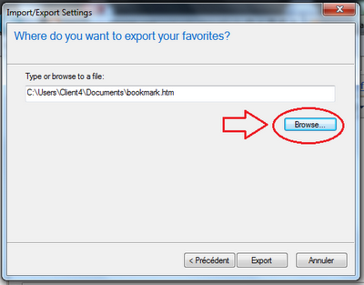 Sauvegarder ses favoris internet