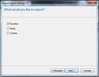 Sauvegarder ses favoris internet