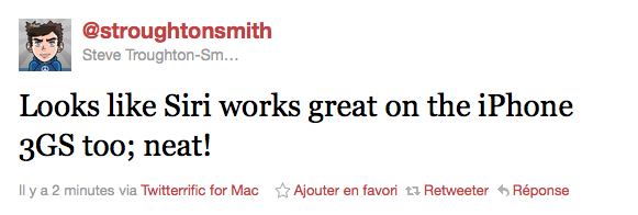 Siri sur l’iPhone 3GS porter avec succès
