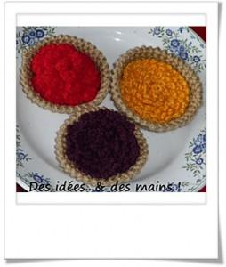 Tartes aux fruits en crochet