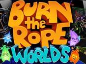 Blue Bubble introduit Burn rope worlds. menu, niveaux jeu, mondes