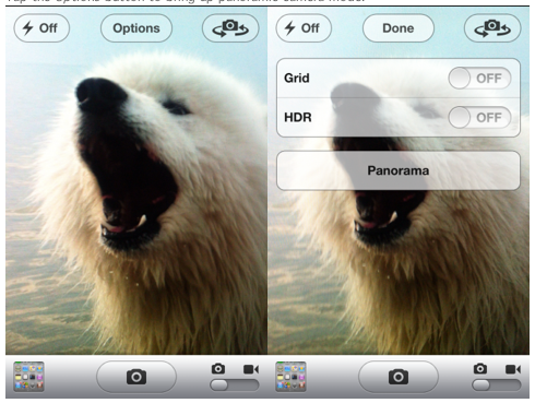 Activation du mode photo panoramique sur iPhone/iPod et iPad