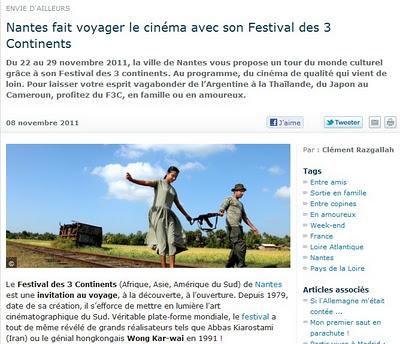 Découvrez le Festival des 3 Continents à Nantes