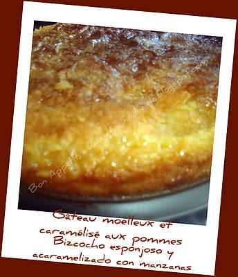 Gâteau moelleux et caramélisé aux pommes - Bizcocho esponjoso y acaramelizado con manzanas