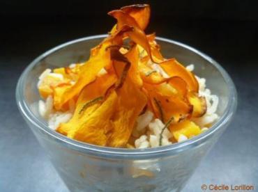 Recette bio : Riz de Camargue crémeux au potimarron et à la sauge