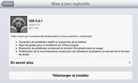 iOS 5.0.1 disponible au téléchargement