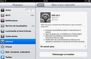 iOS 5.0.1 disponible ; la première mise à jour OTA !