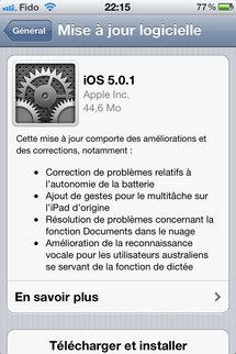 Comment faire la MAJ iOS 5.0.1 en mode Over The Air (OTA)...