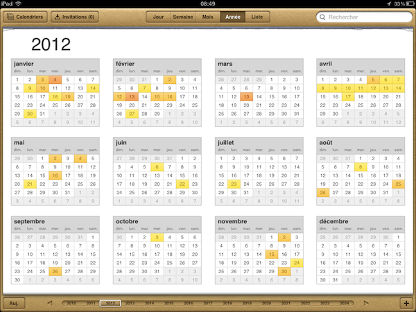 calendrier 2012 iPad iOS 5 : 15 astuces pour être plus efficace avec votre tablette