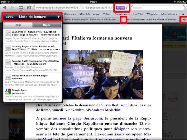 ipad signets iPad iOS 5 : 15 astuces pour être plus efficace avec votre tablette