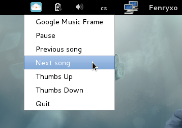 gnome fallback trayicon Google Music Frame passe en version 0.3